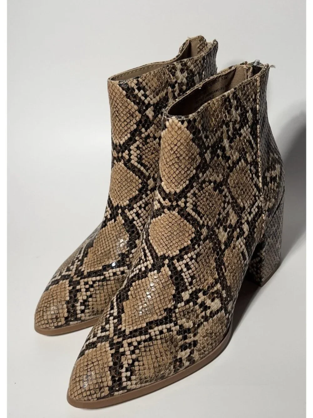 Steve Madden Julianne Snake Print Ankle Boots Women’s 7.5M New No Box